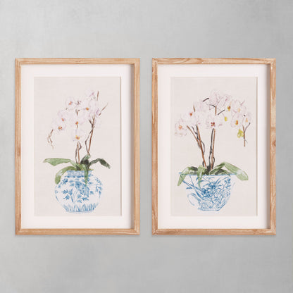 Blue chinoiserie botanical prints (set of 2) - stylish home accent (Image1).