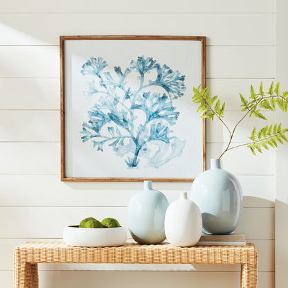 Blue coral framed print - stylish home accent (Image1).