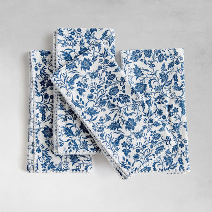 Blue cotton dinner napkins (set of 4) - stylish home accent (Image3).