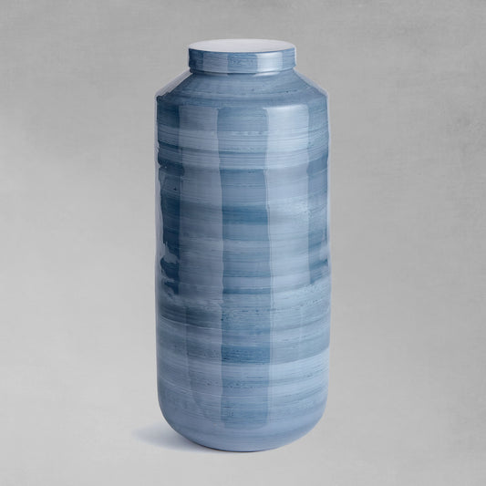Blue gray swirl ginger jar 19 inch - stylish home accent (Image1).