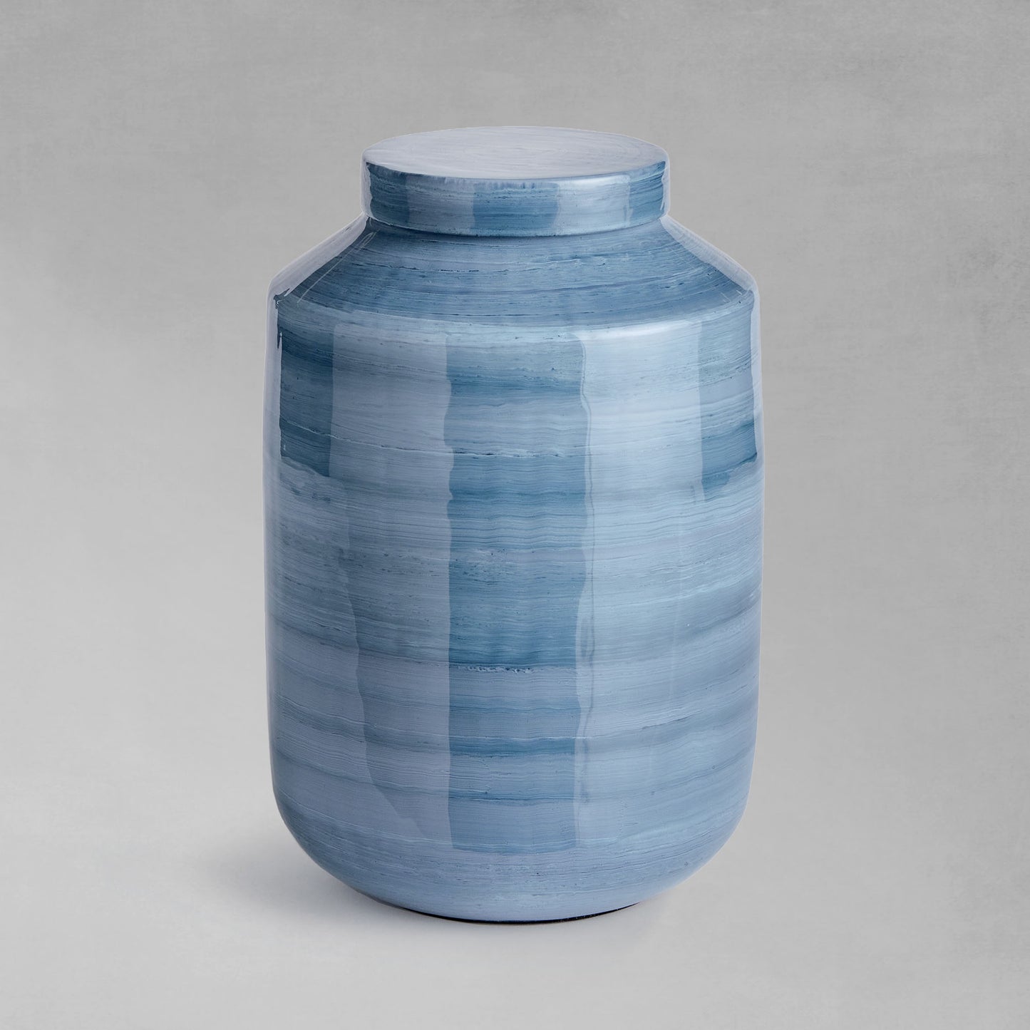 Blue gray swirl small ginger jar 12 inch - stylish home accent (Image1).
