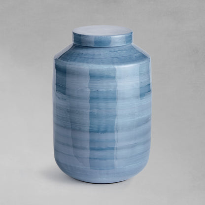 Blue gray swirl small ginger jar 12 inch - stylish home accent (Image1).