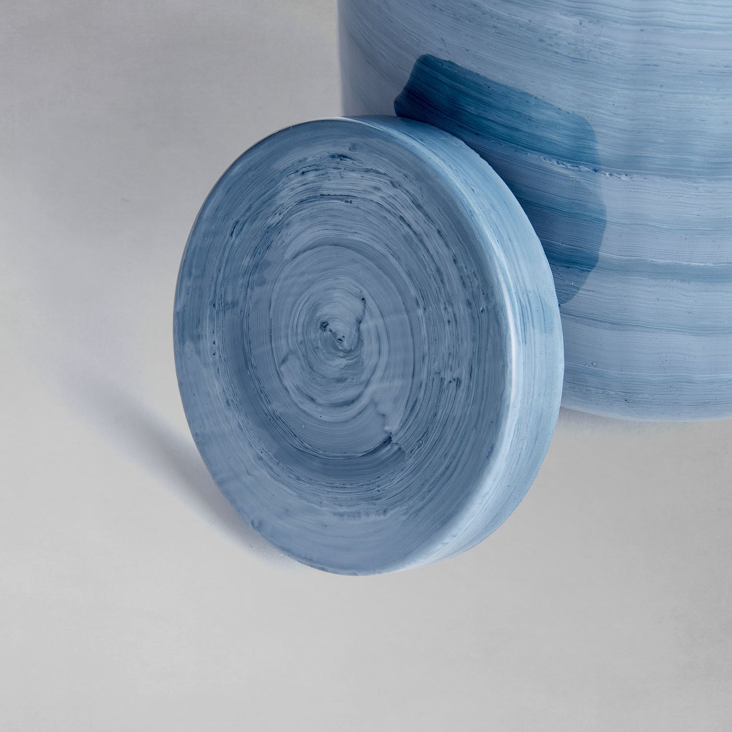 Blue gray swirl small ginger jar 12 inch - stylish home accent (Image2).