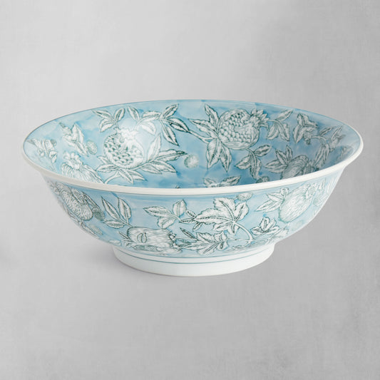 Blue hand-painted porcelain decorative bowl - stylish home accent (Image1).
