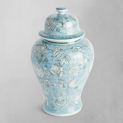 Blue hand-painted porcelain ginger jar - stylish home accent (Image1).