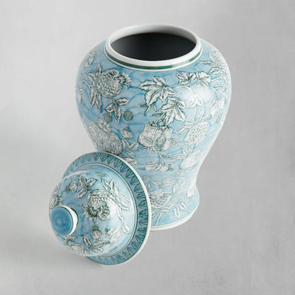 Blue hand-painted porcelain ginger jar - stylish home accent (Image3).