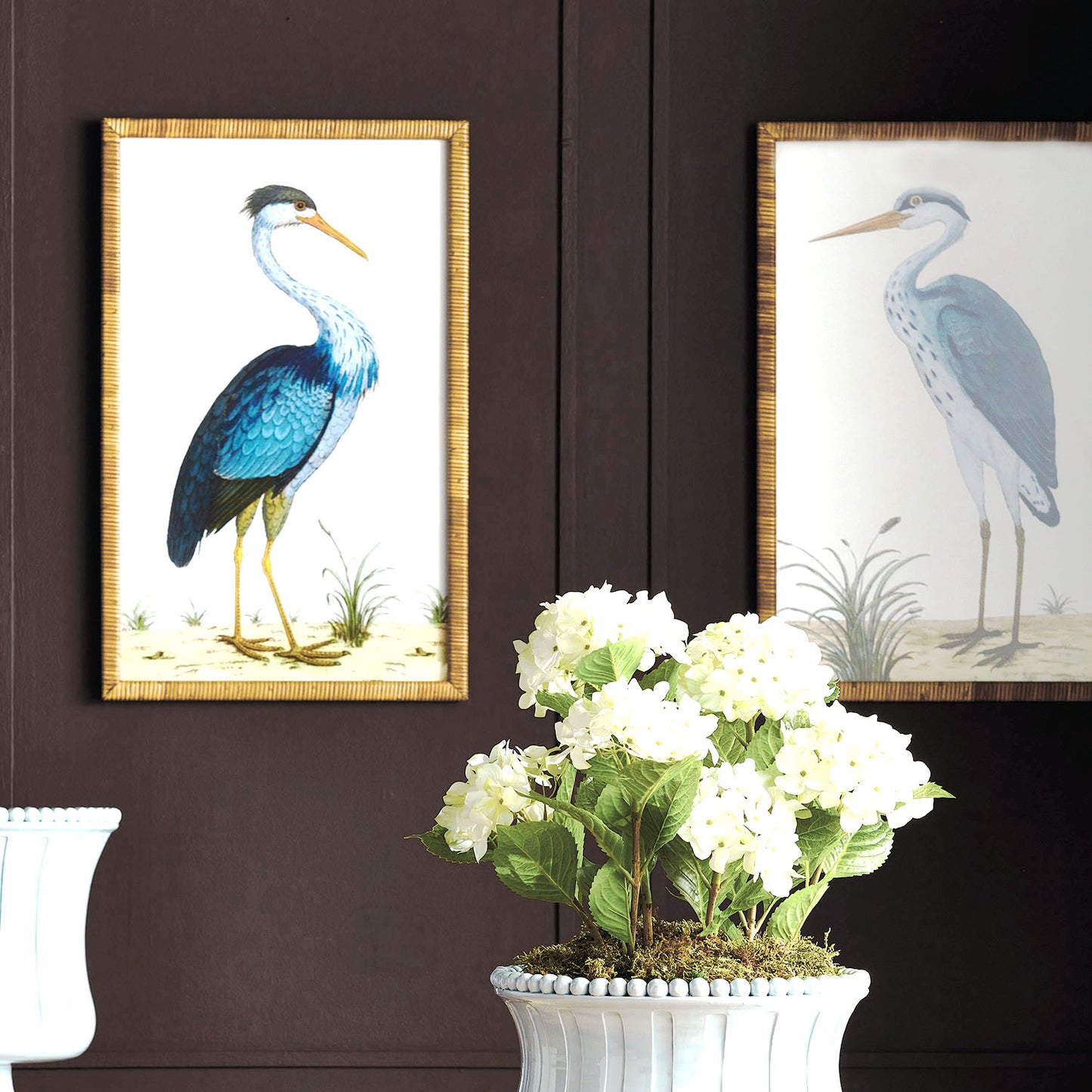 Blue heron wall art rattan frame (set of 2) - stylish home accent (Image3).