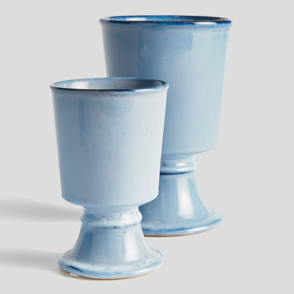 Blue reactive glaze stoneware cachepots (set of 2) - stylish home accent (Image3).