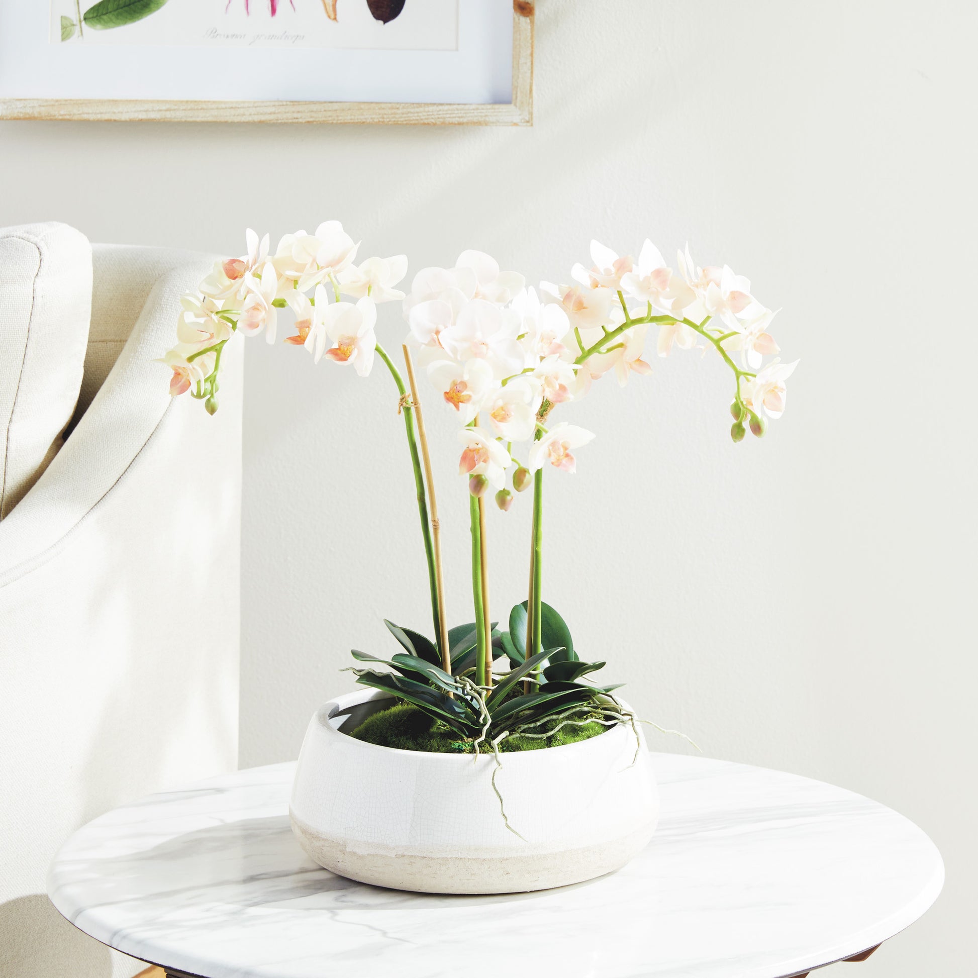 Blush faux phalaenopsis orchid 16 inch drop-in - stylish home accent (Image7).