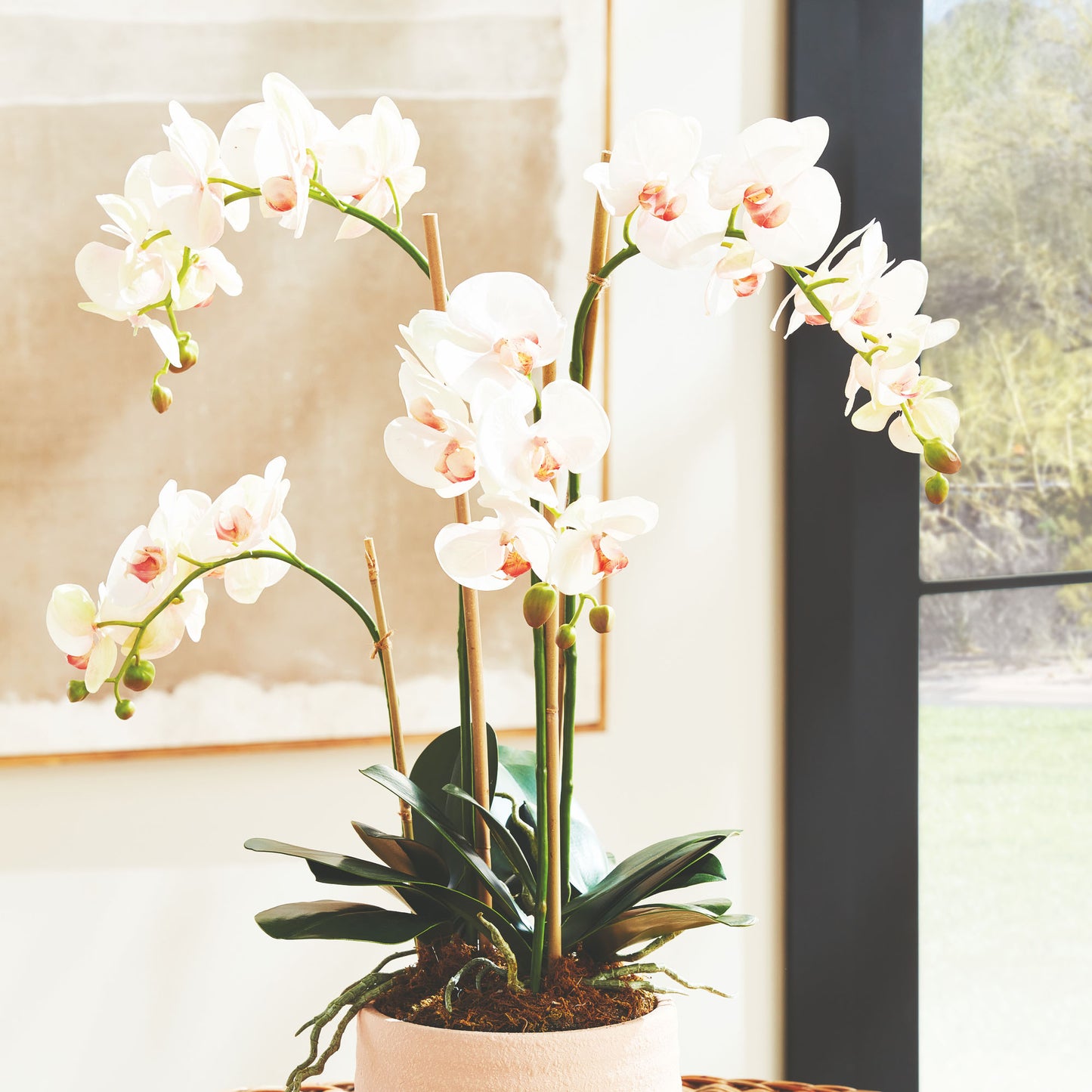Blush faux phalaenopsis orchid drop-in 30 inch - stylish home accent (Image5).