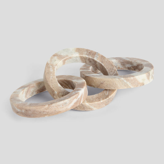 Brown marble link sculpture - stylish home accent (Image1).