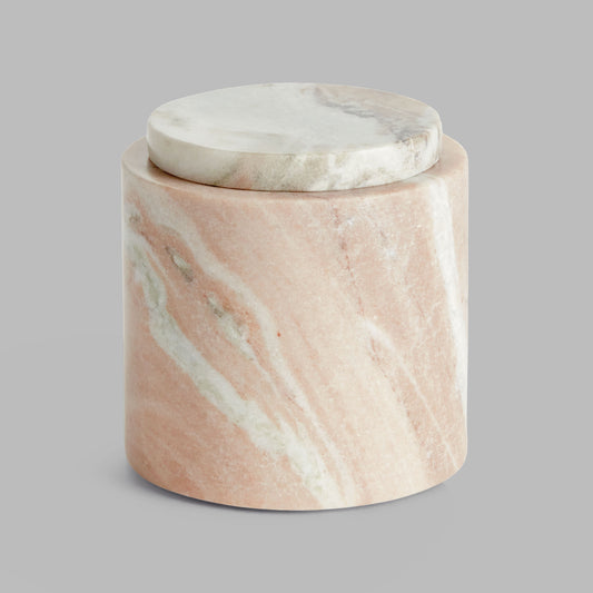 Brown marble round lidded box - stylish home accent (Image4).