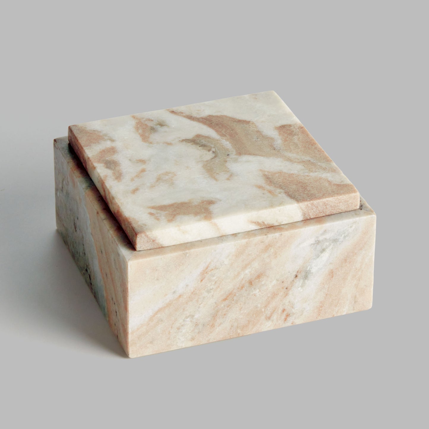 Brown marble square lidded box - stylish home accent (Image3).