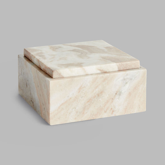 Brown marble square lidded box - stylish home accent (Image5).