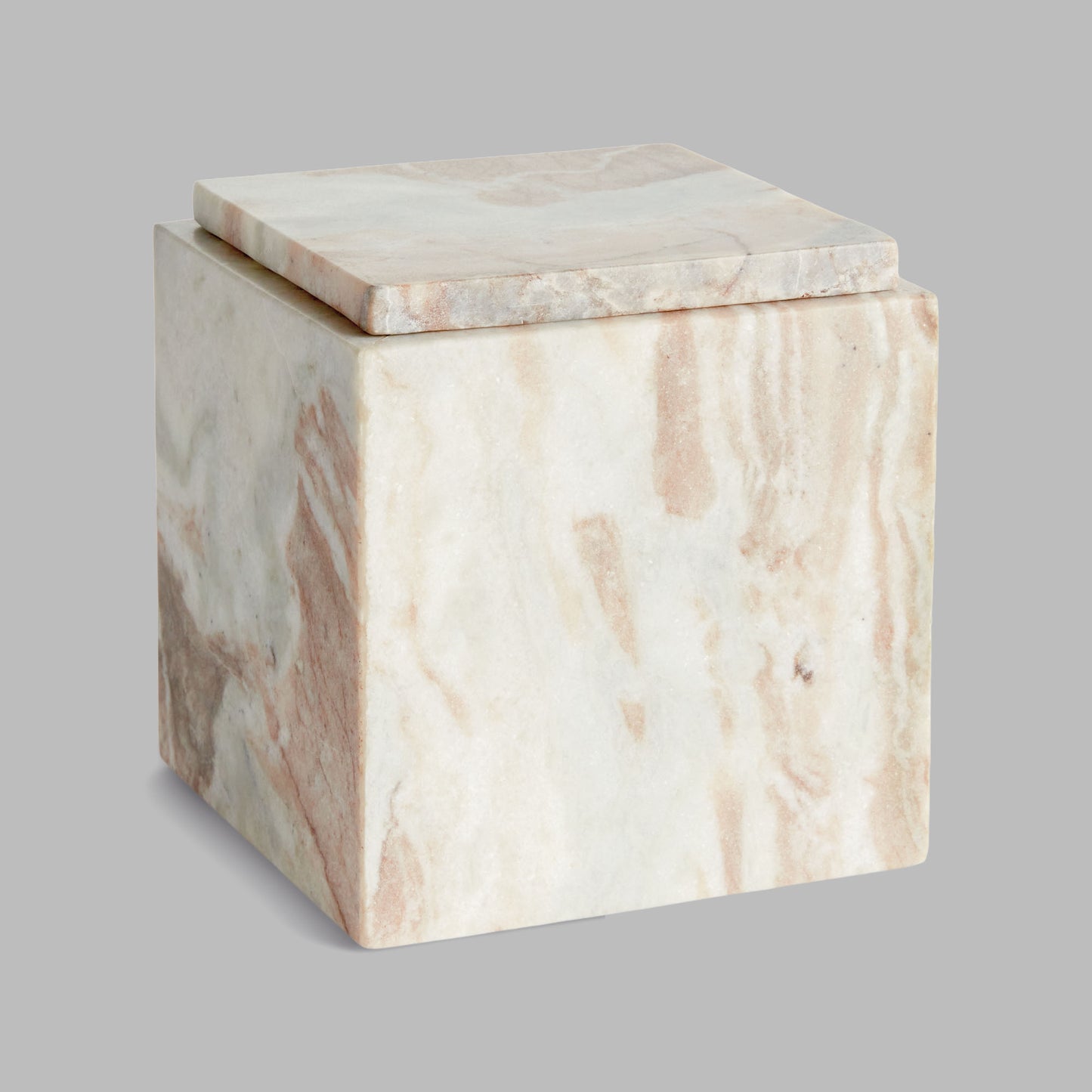 Brown marble square lidded box tall - stylish home accent (Image4).