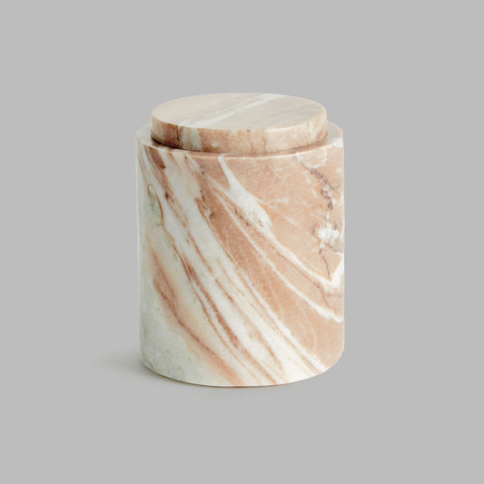 Brown marble tall lidded box - stylish home accent (Image3).