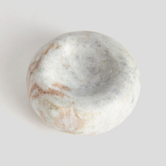 Brown veined marble trinket bowl - stylish home accent (Image2).