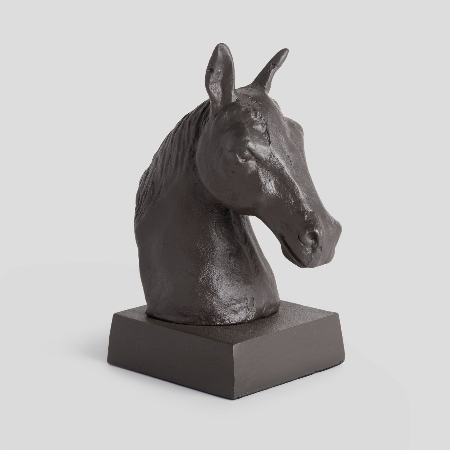 Cast aluminum black bronze horse bust sculpture - stylish home accent (Image1).