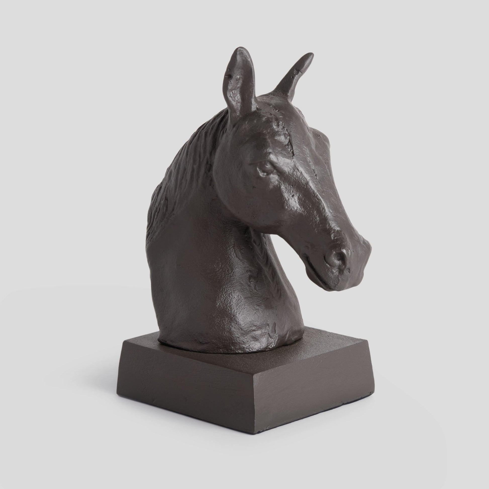 Cast aluminum black bronze horse bust sculpture - stylish home accent (Image1).