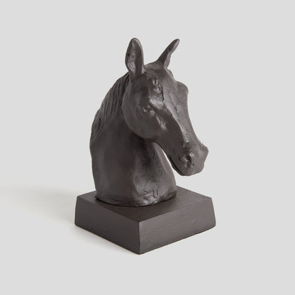Cast aluminum black bronze horse bust sculpture - stylish home accent (Image3).