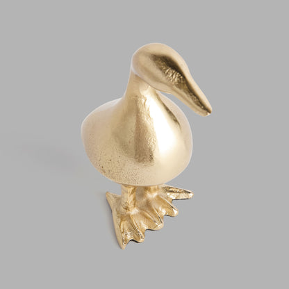Champagne gold cast aluminum duck sculpture - stylish home accent (Image3).