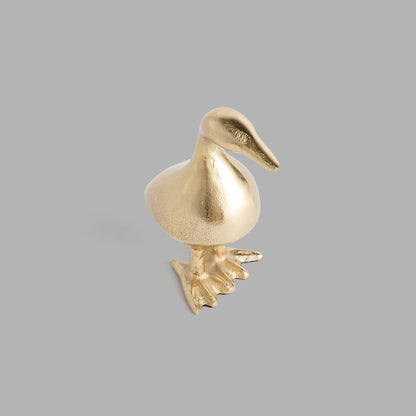 Champagne gold cast aluminum duck sculpture - stylish home accent (Image4).