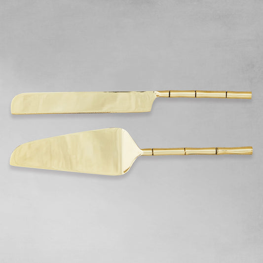 Champagne gold dessert servers (set of 2) - stylish home accent (Image1).