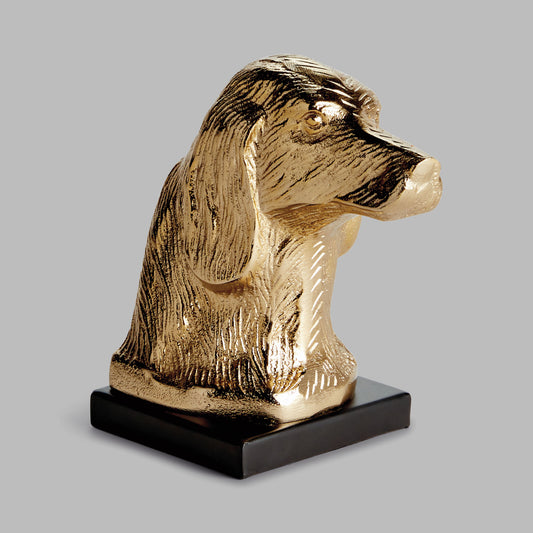 Champagne gold dog bust sculpture - stylish home accent (Image1).