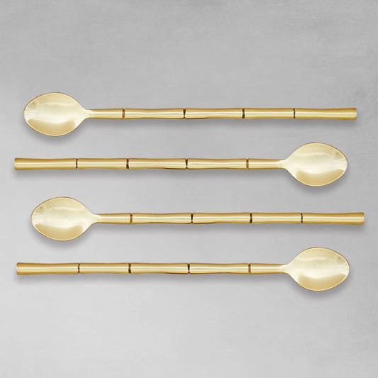 Champagne gold stirring spoons (set of 4) - stylish home accent (Image1).