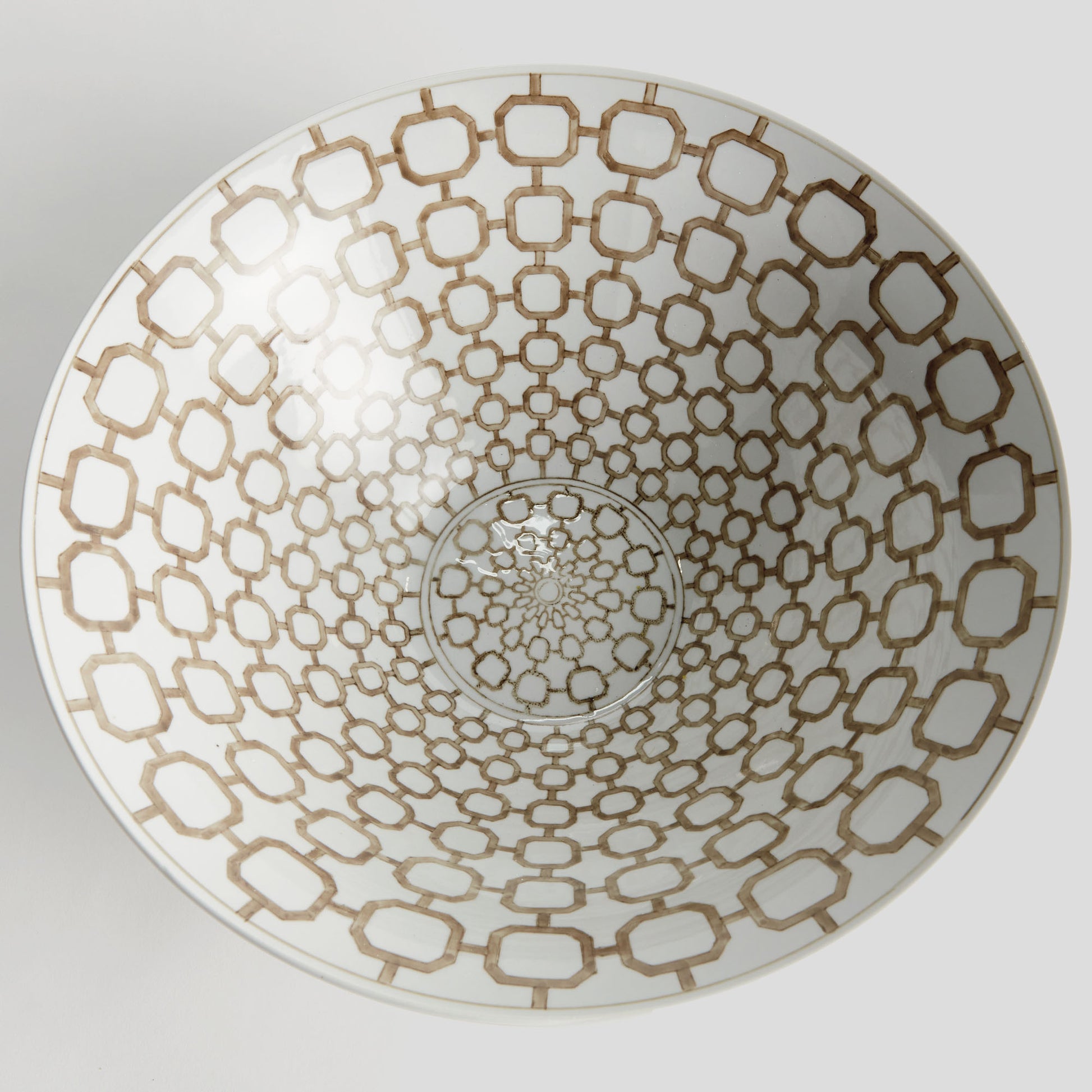 Chinoiserie brown ceramic decorative bowl - stylish home accent (Image2).