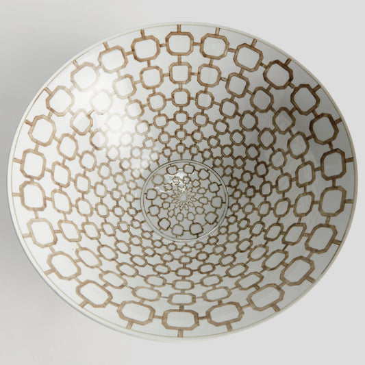 Chinoiserie brown ceramic decorative bowl - stylish home accent (Image2).