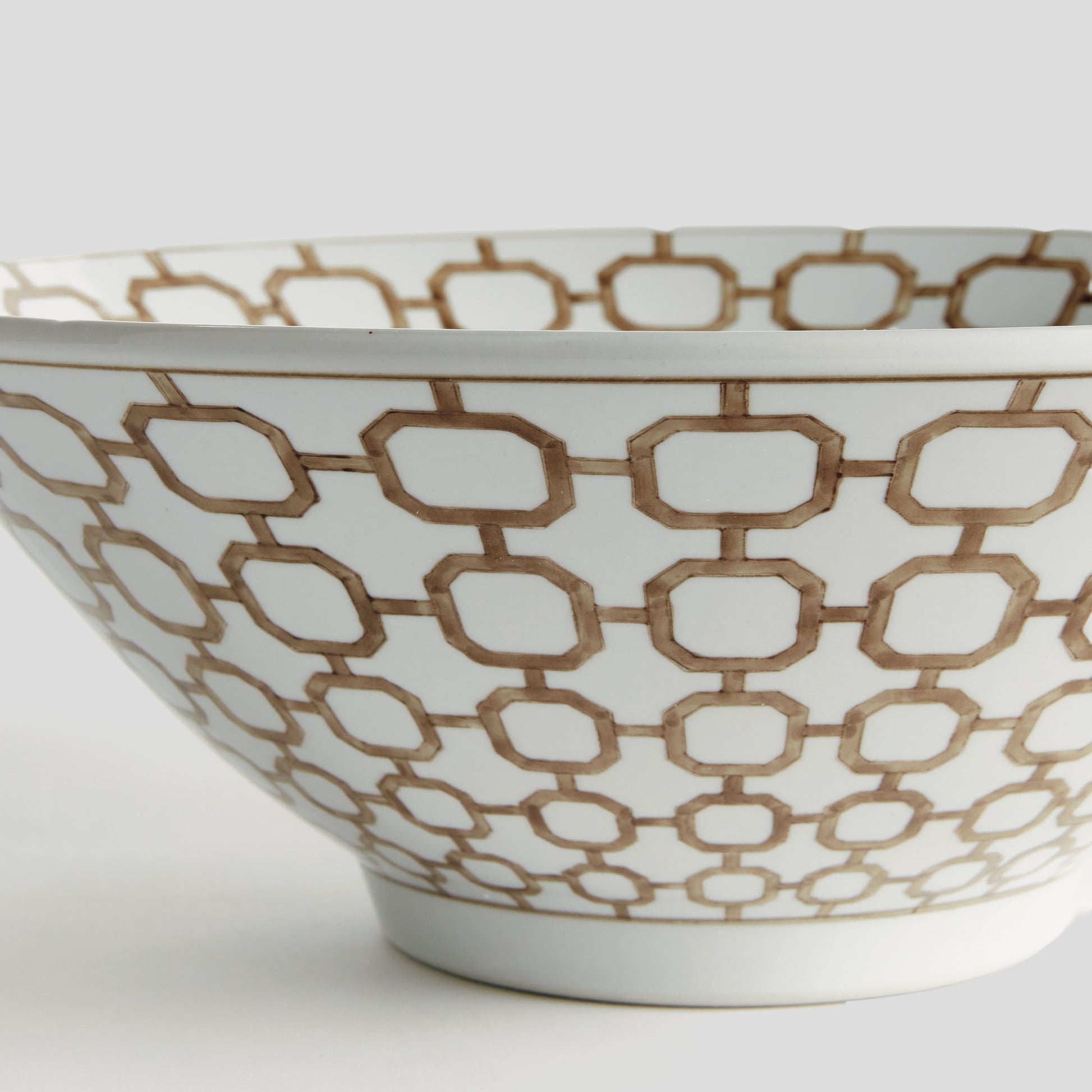 Chinoiserie brown ceramic decorative bowl - stylish home accent (Image3).