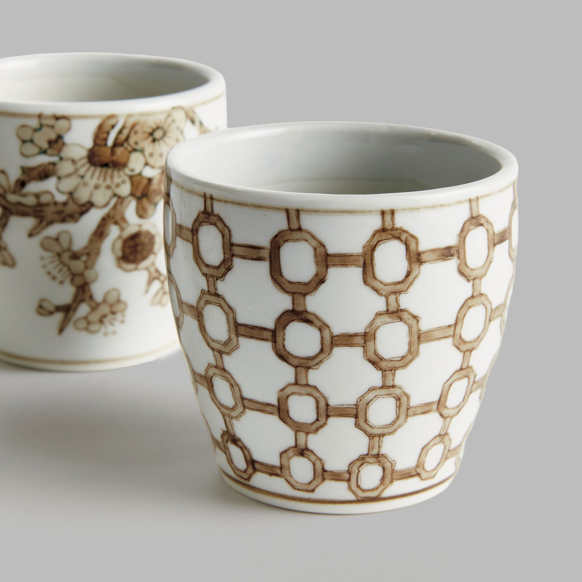 Chinoiserie brown ceramic mini flower pots (set of 6) - stylish home accent (Image4).