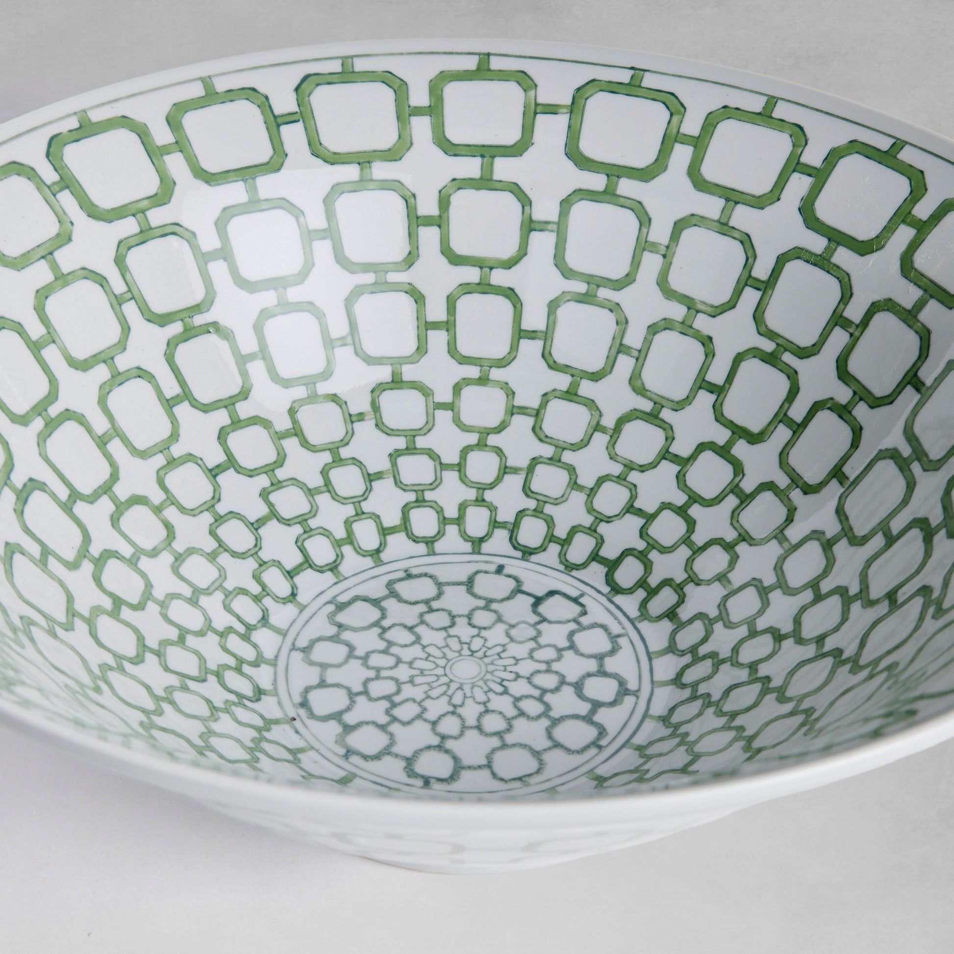 Chinoiserie green ceramic 16 inch decorative bowl - stylish home accent (Image3).