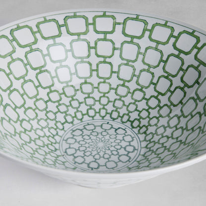 Chinoiserie green ceramic 16 inch decorative bowl - stylish home accent (Image3).