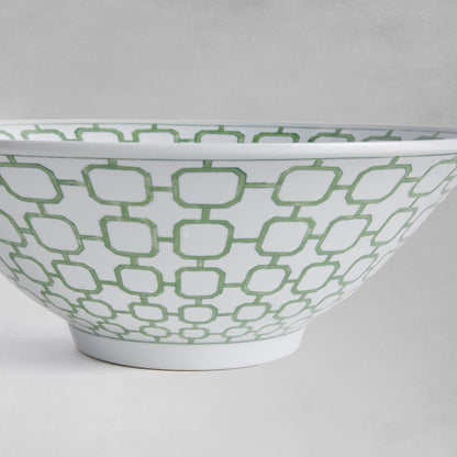 Chinoiserie green ceramic 16 inch decorative bowl - stylish home accent (Image4).