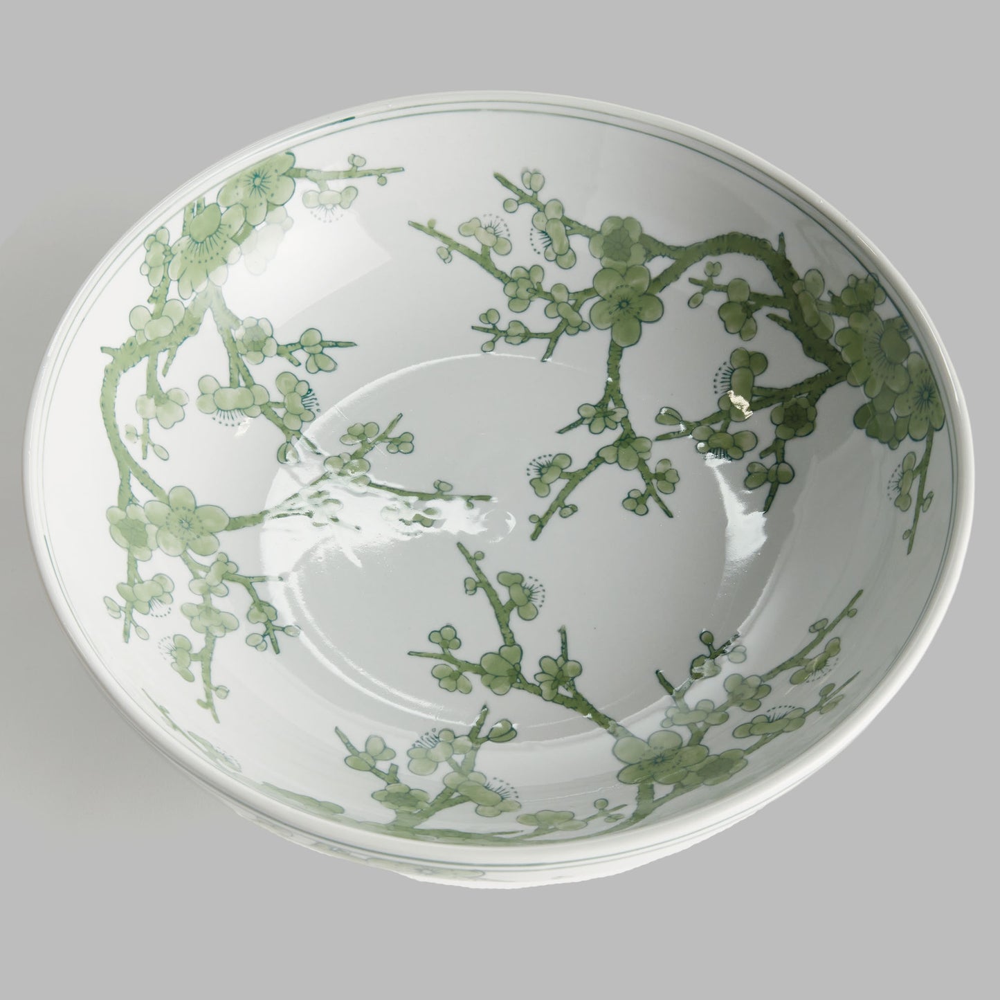 Chinoiserie green ceramic footed bowl - stylish home accent (Image4).