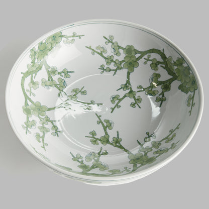 Chinoiserie green ceramic footed bowl - stylish home accent (Image4).