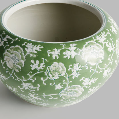 Chinoiserie green ceramic large planter - stylish home accent (Image2).