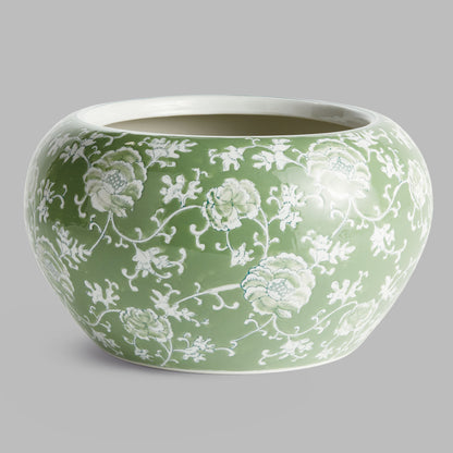 Chinoiserie green ceramic large planter - stylish home accent (Image5).