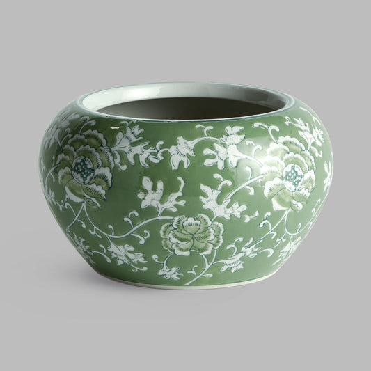 Chinoiserie green ceramic small planter - stylish home accent (Image5).