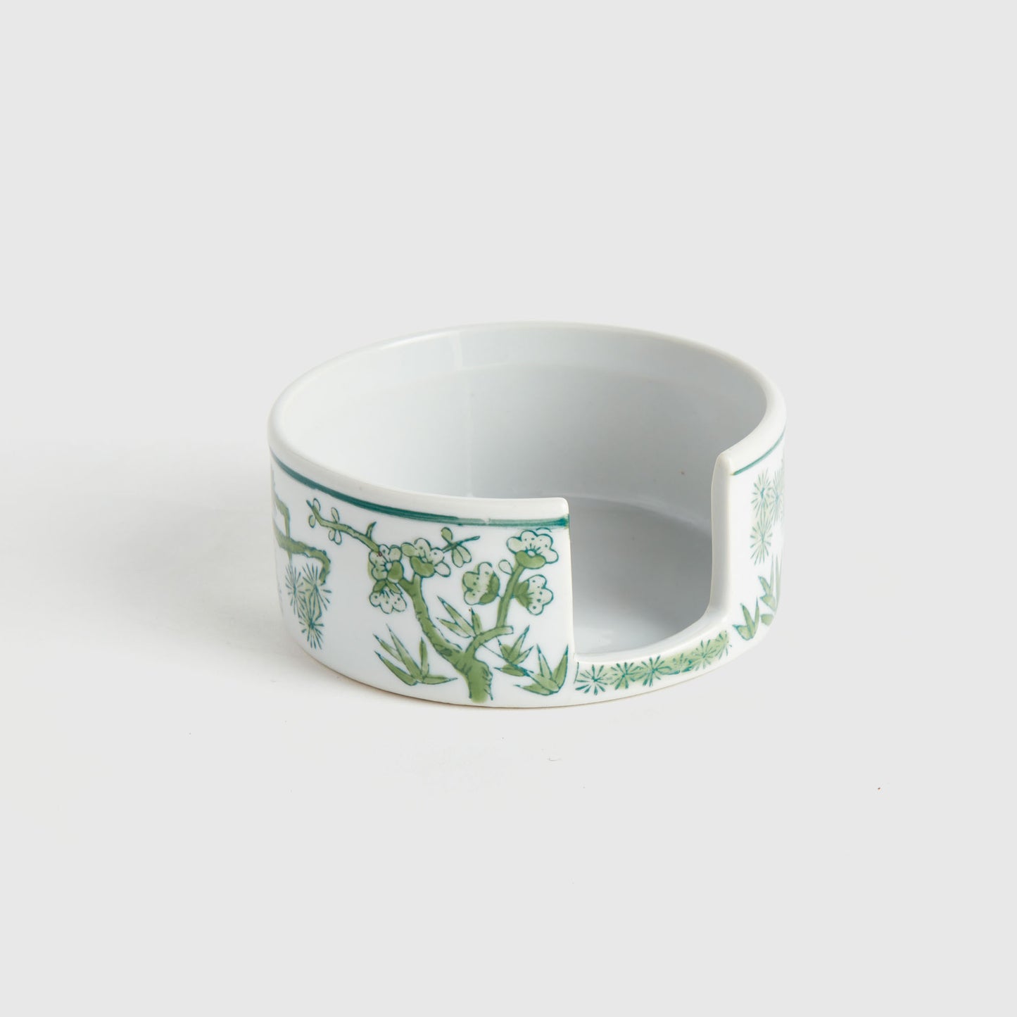 Chinoiserie green porcelain coasters (set of 6) - stylish home accent (Image4).