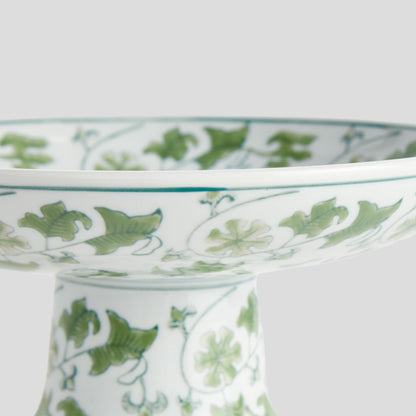 Chinoiserie green porcelain large compote - stylish home accent (Image3).