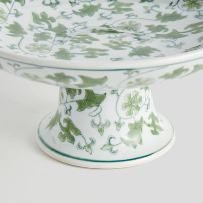 Chinoiserie green porcelain large compote - stylish home accent (Image4).