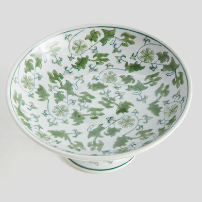 Chinoiserie green porcelain large compote - stylish home accent (Image5).