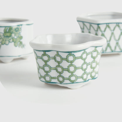 Chinoiserie green porcelain mini pots (set of 4) - stylish home accent (Image5).