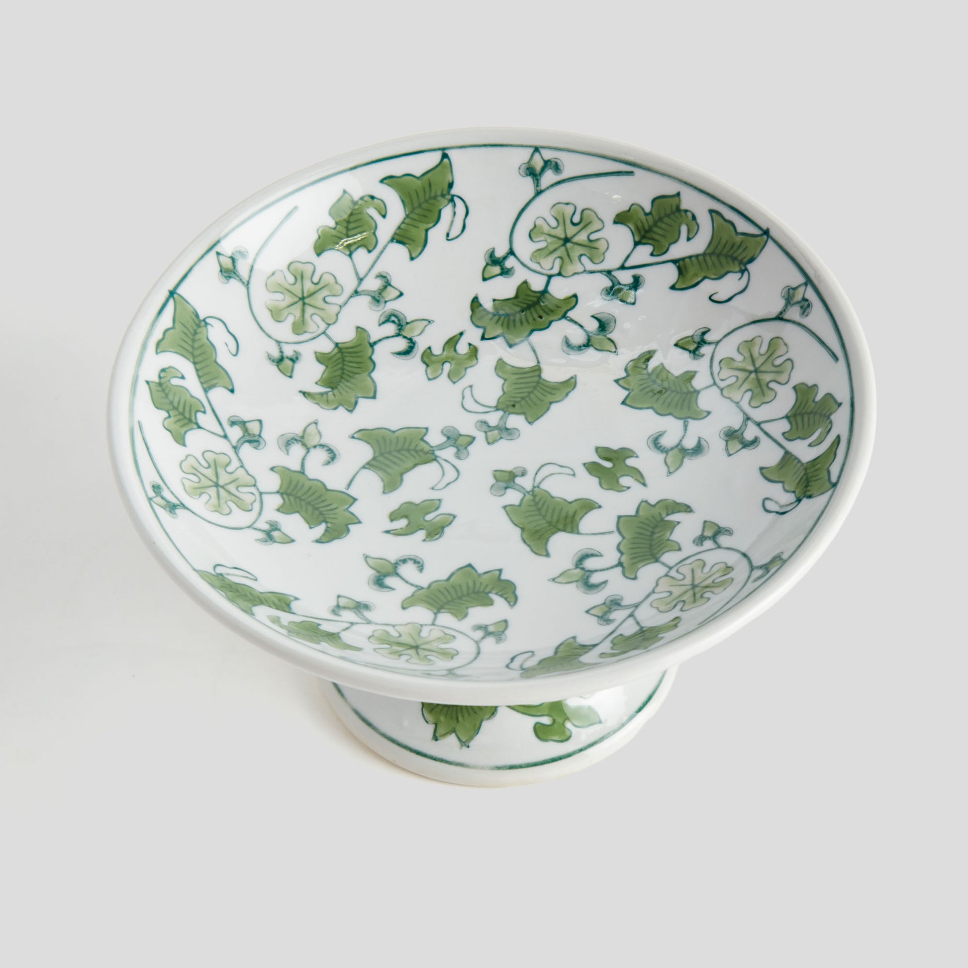 Chinoiserie green porcelain small compote - stylish home accent (Image5).