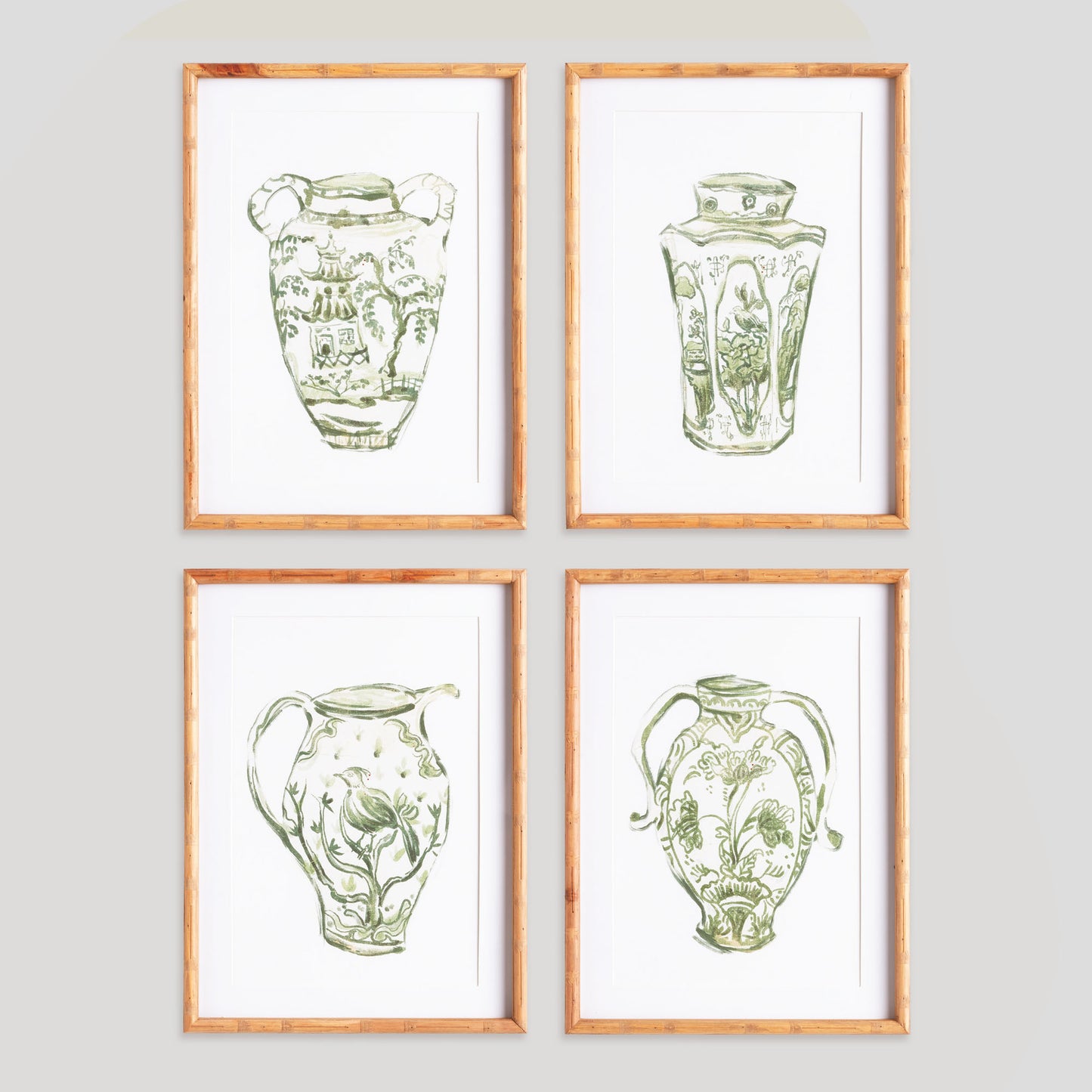 Chinoiserie jar prints (set of 4) - stylish home accent (Image1).