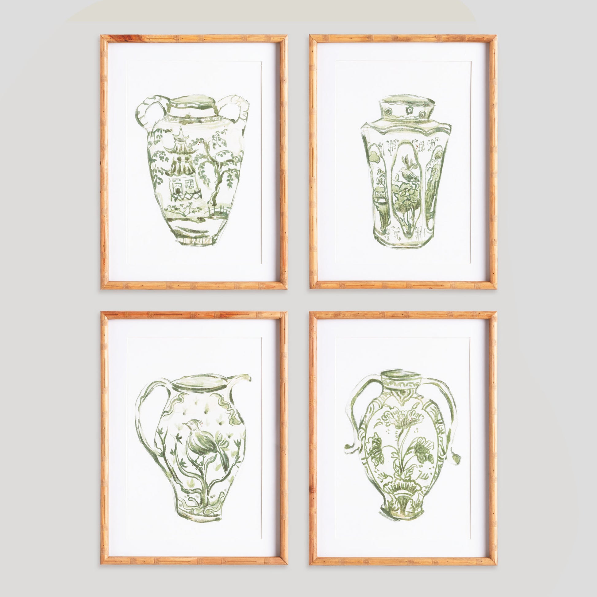Chinoiserie jar prints (set of 4) - stylish home accent (Image1).