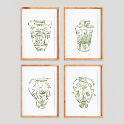 Chinoiserie jar prints (set of 4) - stylish home accent (Image1).